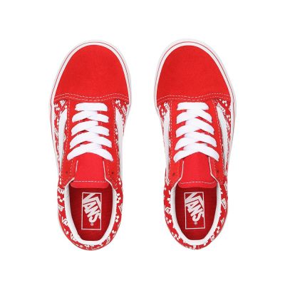 Vans Logo Repeat Old Skool - Çocuk Spor Ayakkabı (Kırmızı)